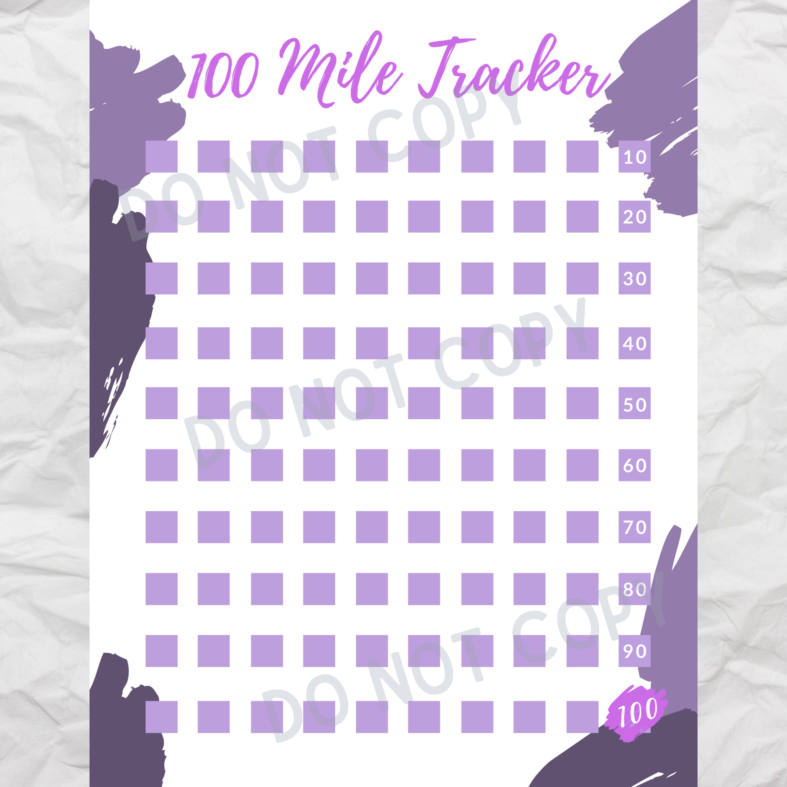 100 Mile Tracker Printable