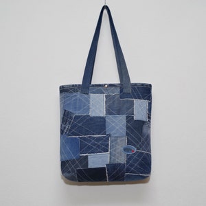 100% Recycling Bag, Medium Size Denim Bag, Patchwork Bag, Denim Bags ...