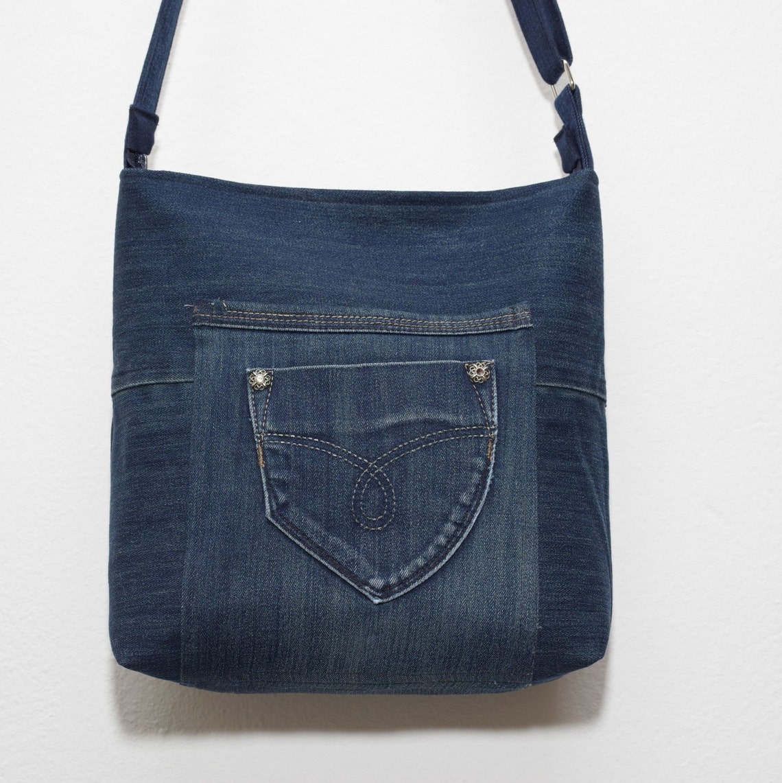 Jeans Bag Jeans Hobo Bag Upcycled Jeans Bag Eco Bag Denim - Etsy