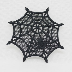 Spiderweb and spider decorations, Black lace, Halloween lace, Spiderweb Backdrop, Gothic Home Decor