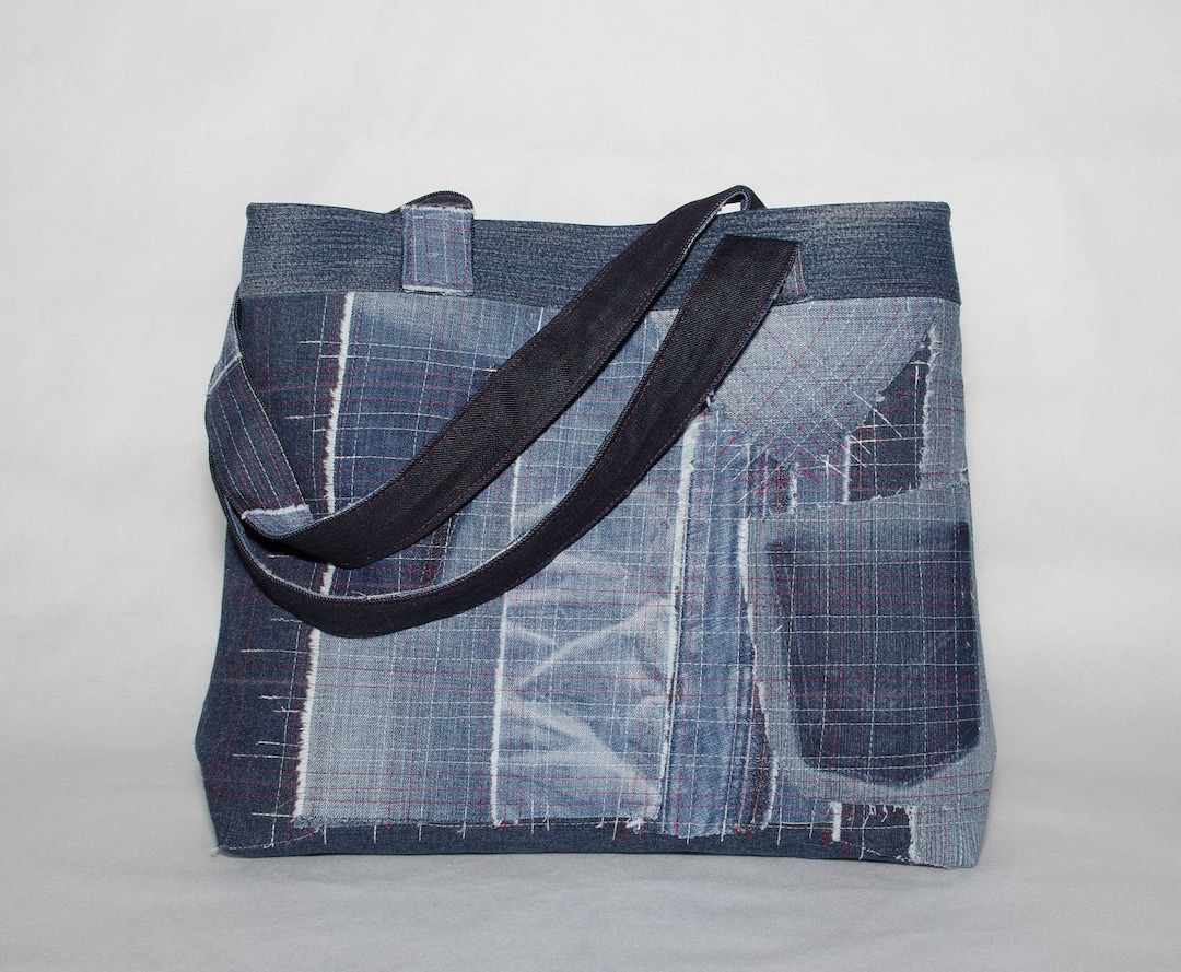 Jeans Shoulder Bag, Recycling Bag, Medium Size Denim Bag, Tote Bag ...