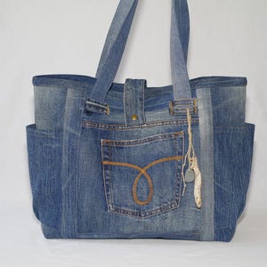 Upcycled Jeans-tasche, Boho Schultertasche, Tragetasche