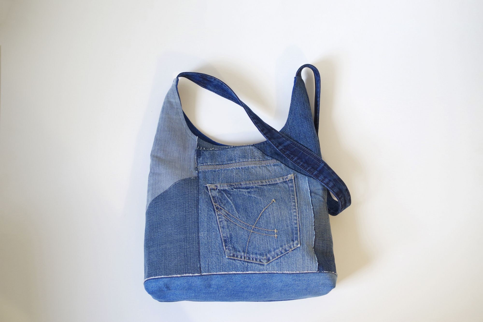 Denim Handbag Shoulder Bag Handmade 100% Recycledjean - Etsy
