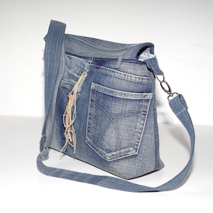 Recycled Denim Crossbody Bag: Handmade Eco-Friendly Jeans Purse