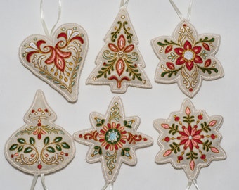 A Festive  Filigree Christmas Ornaments,  Felt ornaments set, Christmas home decor, XMAS home decor, Best gift, Christmas decor