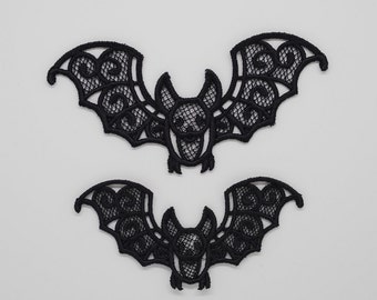 Gothic Home Decor, lace bats, Bat lace charms, Flying bat, Hallowen ornaments