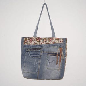 Recycled Denim Tote Bag: Eco-Friendly Jeans Handbag