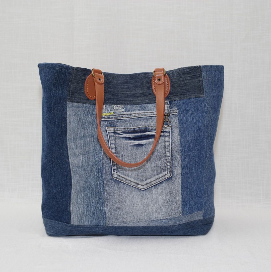 Recycling Bag, Larger Denim Bag, Tote Bag, Denim Bags - Etsy