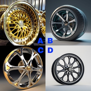 AI designed customer wheels, 1/24 wheel for model car, 3D print