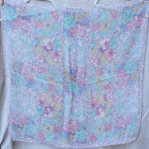 Pink Pastel Floral Ginnie Johansen Vintage Silk Scarf