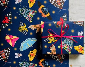 Moth gift wrap - Moth design- Luxury Wrapping paper -