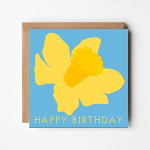 Spring Birthday Card- Daffodil card- Birth flower card
