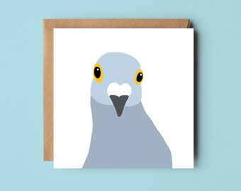 Pigeon Greeting Card - Pigeon Illustration - Funny Bird Card