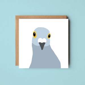 Carte de voeux pigeon - illustration pigeon - carte oiseau drôle
