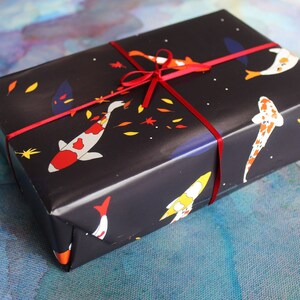 Koi Carp gift wrap fish design Luxury Wrapping paper image 2