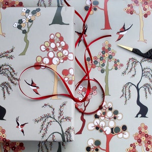 Japanese pattern gift wrap- blossom pattern-willow pattern print