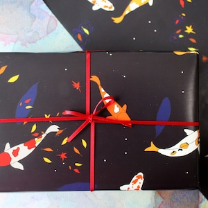 Koi Carp gift wrap - fish design- Luxury Wrapping paper -