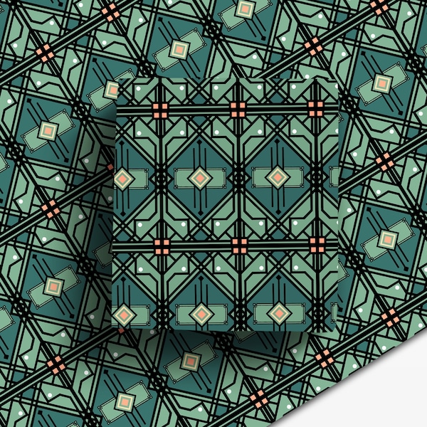 Art Deco Wrapping Paper - Geometric pattern - Grown up Wrapping