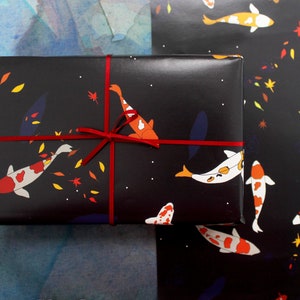 Koi Carp gift wrap fish design Luxury Wrapping paper image 4