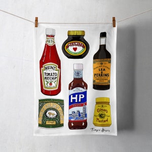 Sauces tea towel /kitchen gift/ kitchen decor / basic food groups