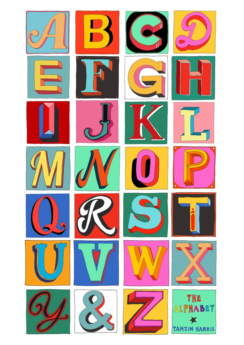 Alphabet poster ABC poster-Nursery decor Art for childs bedroom image 4