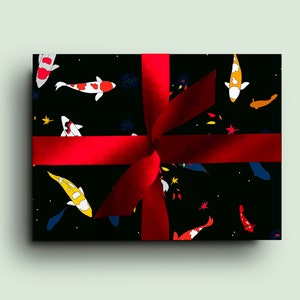 Koi Carp gift wrap fish design Luxury Wrapping paper image 6