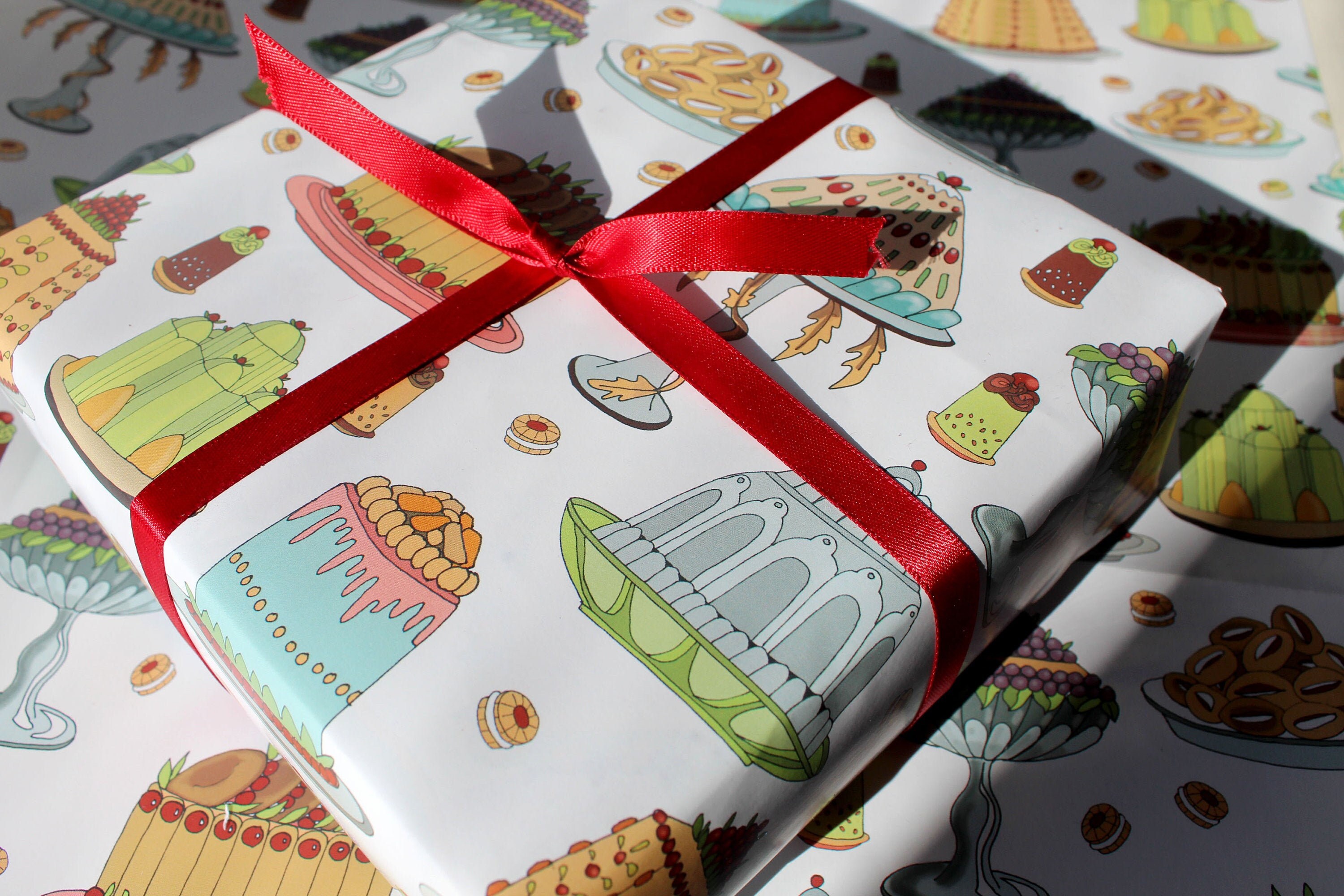 Cake wrapping paper Birthday cake gift wrap Etsy