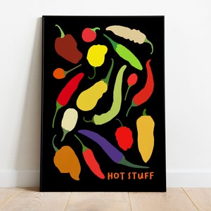Food Art - Chiliposter - Keukendecoratie - Hot stuff - Valentijnscadeau
