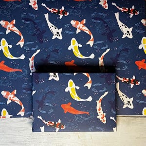 Koi Carp gift wrap - fish design- Luxury Wrapping paper - image 2