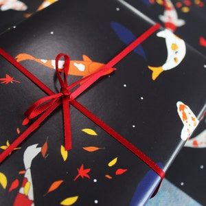 Koi Carp gift wrap fish design Luxury Wrapping paper image 3