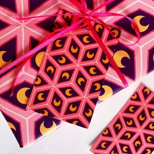 Carta da regalo geometrica-Carta da regalo di lusso- Confezione regalo rosa