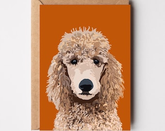 Poodle Illustration Greeting Card: Funny Dog Lover Card