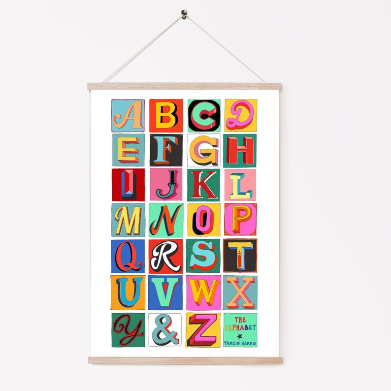 Alphabet poster ABC poster-Nursery decor Art for childs bedroom image 2
