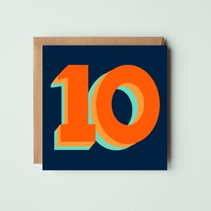 10e verjaardagskaart - 10 kaarten - coole verjaardagskaart - heldere verjaardagskaart