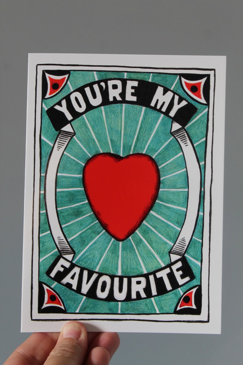 You're my favourite Anniversary card card for boyfriend/girlfriend image 2