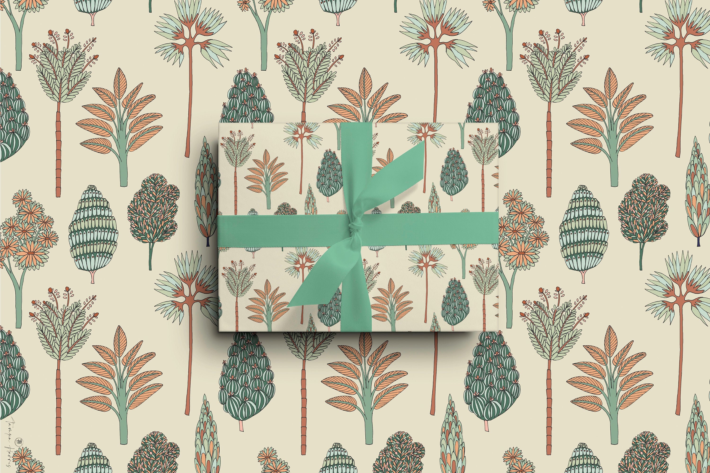 Botanical wrapping paper tropical print gift wrap tree Etsy