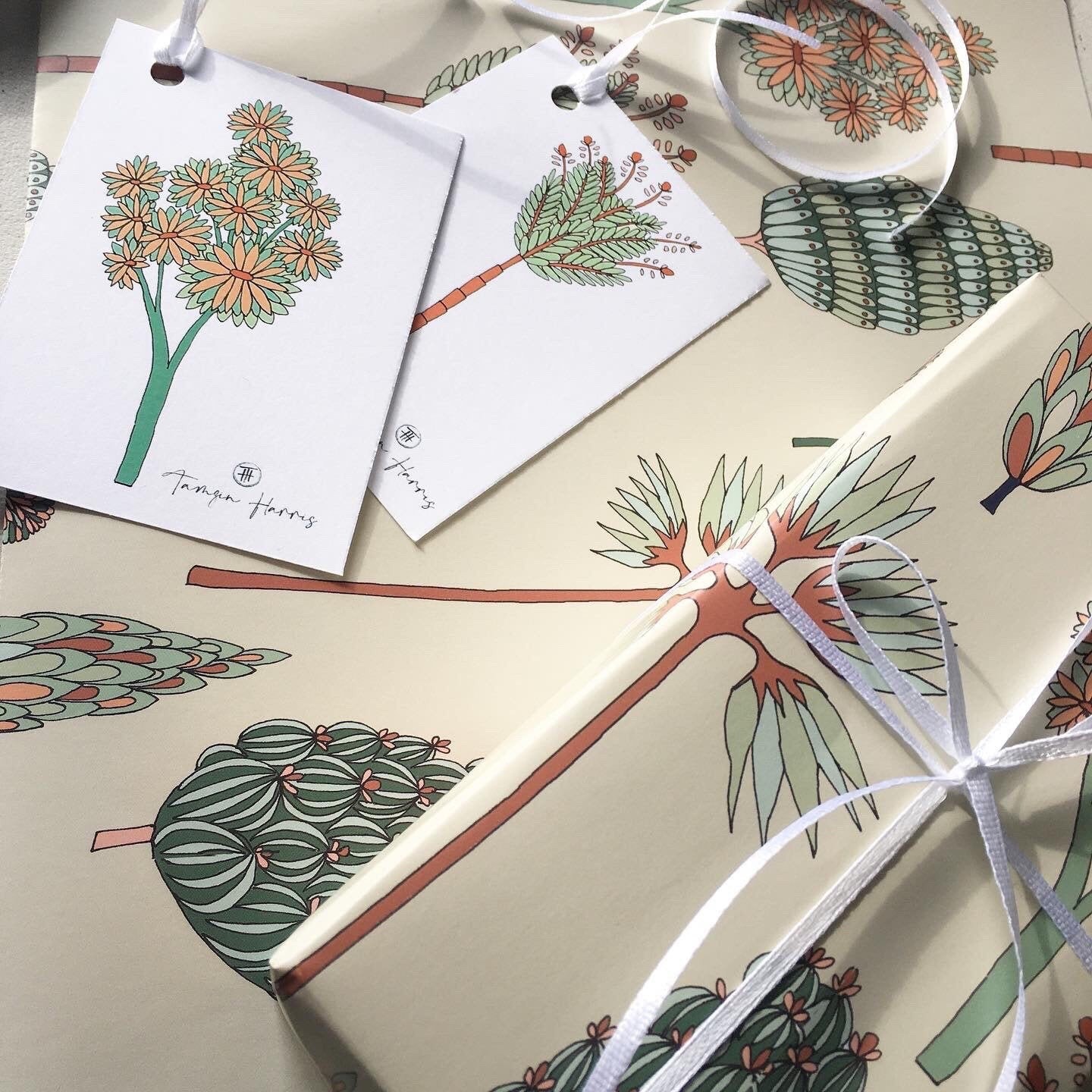 Botanical wrapping paper tropical print gift wrap tree Etsy