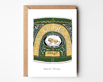 Sweet Thing- Simple Love Card -Foodie card- retro golden syrup -