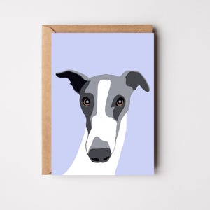 Carte de lévrier - Carte de chien whippet - Illustration de chien