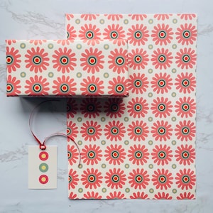 Patterned Wrapping Paper- Retro Wrapping paper- Flower pattern