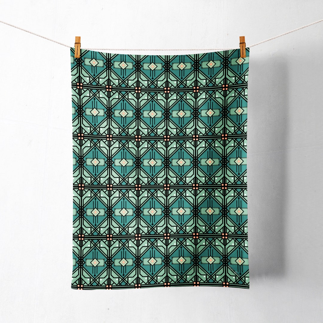 Art Deco Tea Towel- Luxury Kitchen Textiles -great Gatsby Tea Towel ...