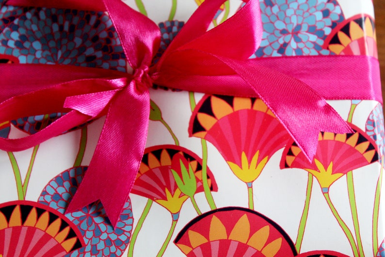 Lotus flower gift wrap botanical gift wrap flower pattern image 5