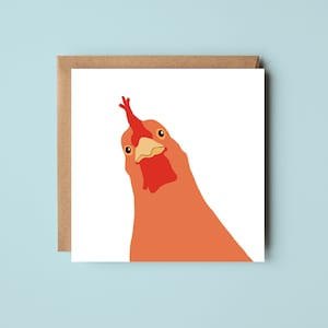 Huhn Grußkarte - Lustige Vogel Karte - Huhn Illustration