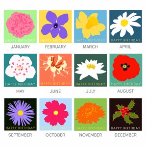 Carnation Card Birthday Flower card-january Birthday image 3