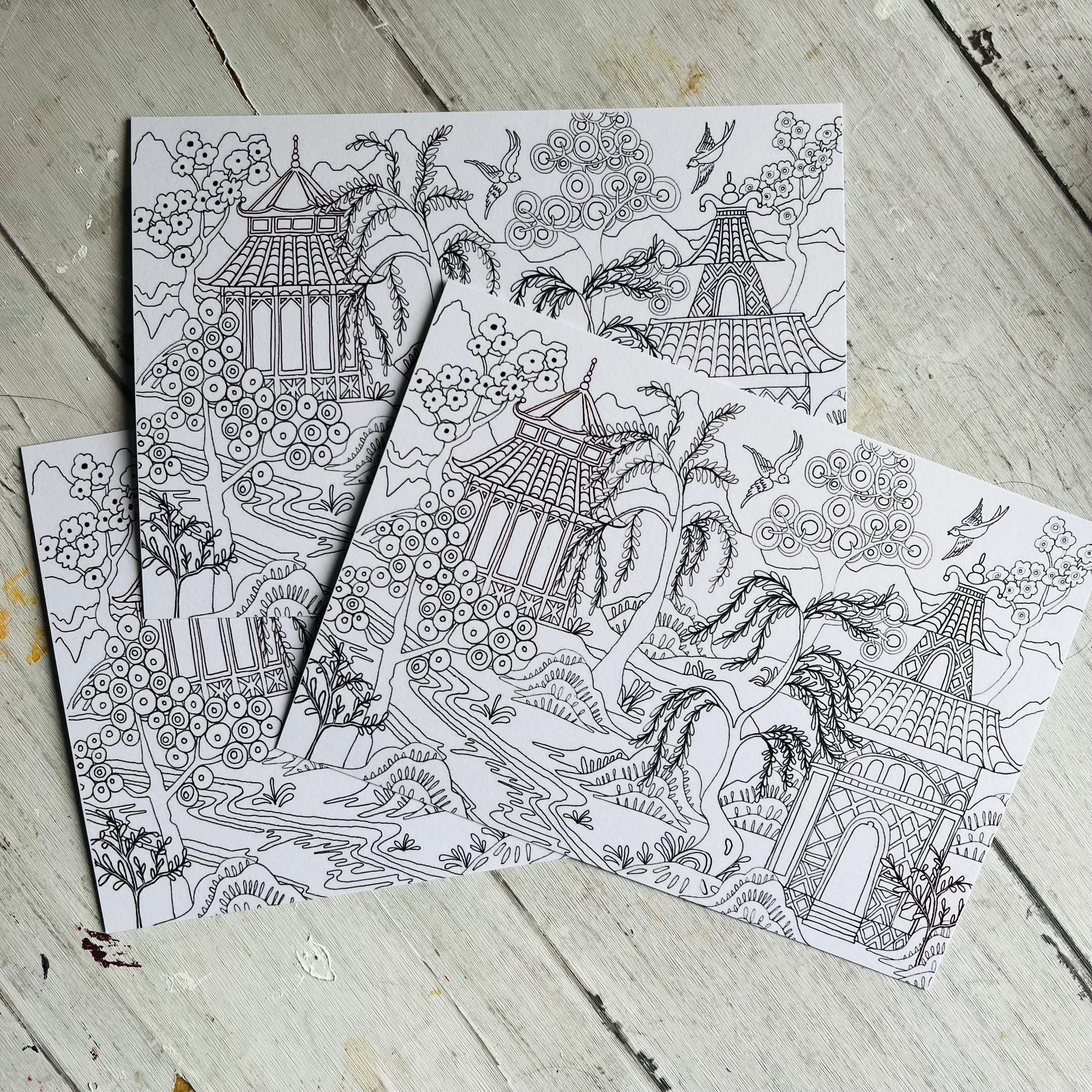 Colour in Postcards- Illustrated Postcards - Etsy