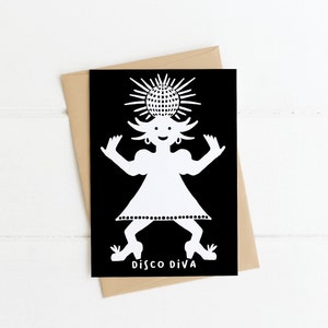 Disco diva Card - Verjaardagskaart - Grappige kaart - Kaart voor elke gelegenheid