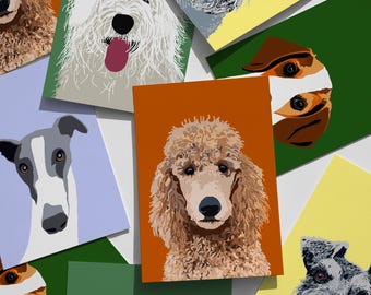 Dog Cards – Whimsical Pet Stationery, Poodle Greyhound Terrier