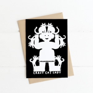 Crazy Cat Lady - lustige Katzen Karte - jede Gelegenheit Karte-Katzenkarte