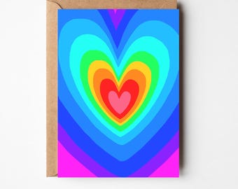 Colourful Heart Valentine's Card: Joyful Love Card