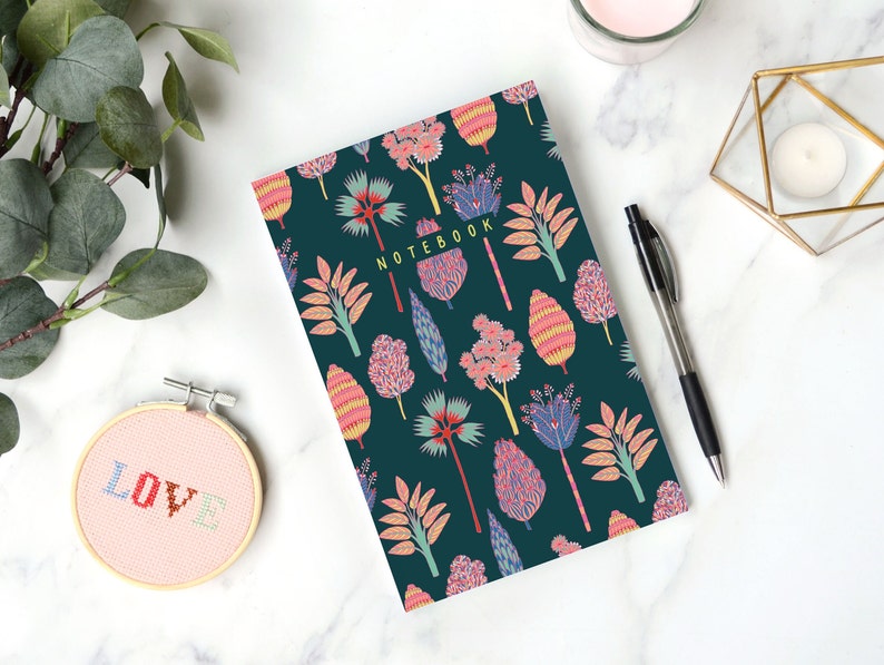 Tropical notebook Bullet Journal-A5 perfect bound notebook 60 pages. image 1